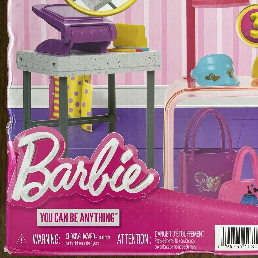 BARBIE Play set You Can Be Anything Make And Sell Boutique 20+ Pcs One Doll NIB